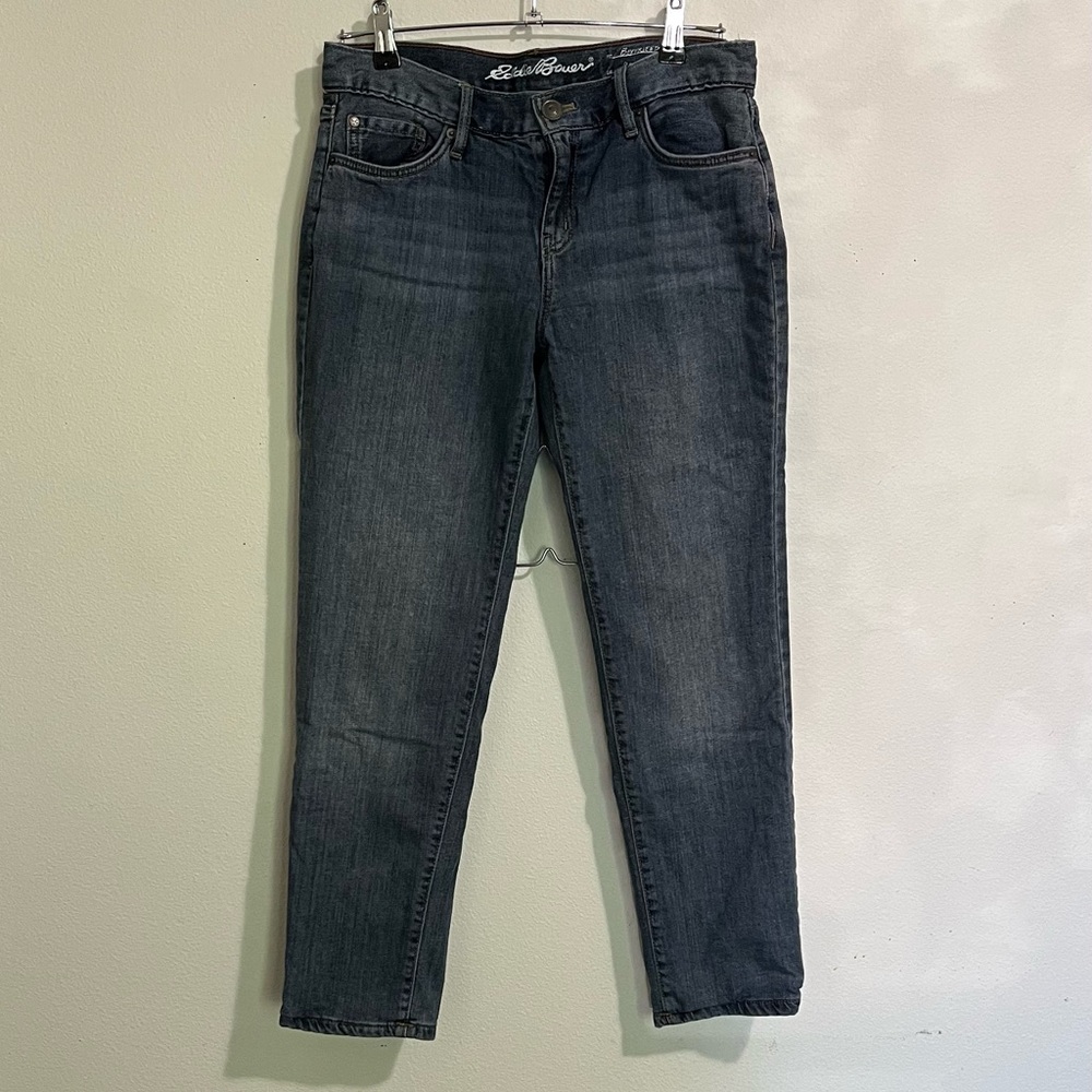 Eddie Bauer 100% cotton lined boyfriend jeans with relaxed leg petite